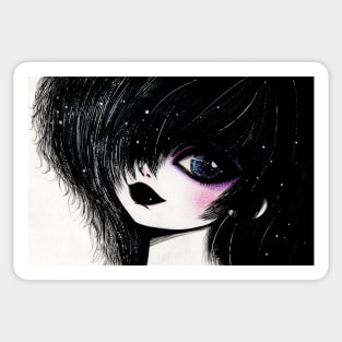 Cute Goth Girl Sticker